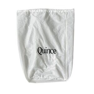 Quince White Drawstring Dust Bag Storage Pouch for Carry On Luggage